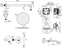 Душевой комплект Plumberia Selection PSBOX KITPSB03CR60 С ВНУТРЕННЕЙ ЧАСТЬЮ, хром