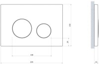 Система инсталляции для унитазов Cersanit Vector с кнопкой смыва Cersanit Twins золотой матовой