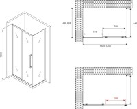 Душевой уголок Abber Schwarzer Diamant AG30140MH-S50M 140x50, профиль хром, стекло матовое