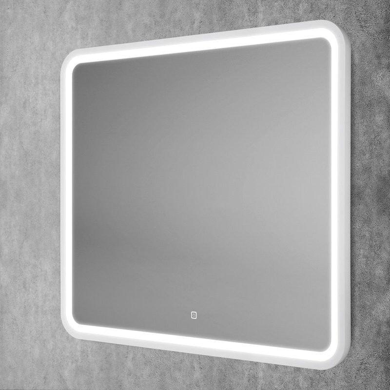 Зеркало Art&Max Genova AM-Gen-900-800-DS-F-White 90х80 белое, с LED-подсветкой, 6000К