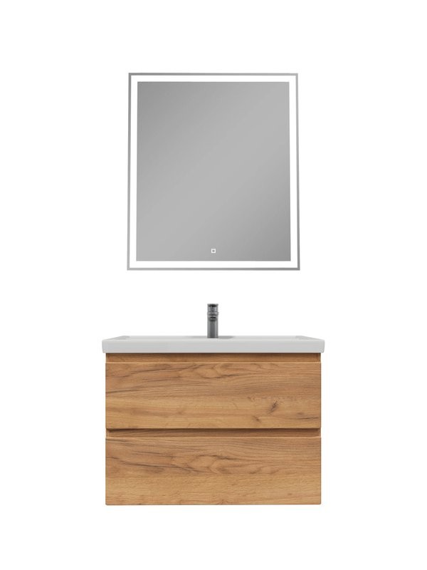 Мебель для ванной комнаты SanStar Riana 70 подвесная, дуб крафт золотой, раковина Фостер 70