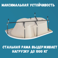 Акриловая ванна 1MarKa Diana R Премиум 170x105 см, угловая, правая, пристенная, белая, асимметричная, с каркасом, с экраном, с сиденьем, со сливом-переливом