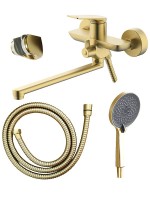 Смеситель с длинным изливом для ванны AZARIO Lursy AZ-K1749MG золото матовое Смеситель с длинным изливом для ванны AZARIO Lursy AZ-K1749MG золото матовое