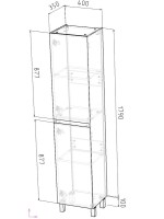 Шкаф-пенал для ванной Grossman Меркадо 40 L/R напольный, матовый графит