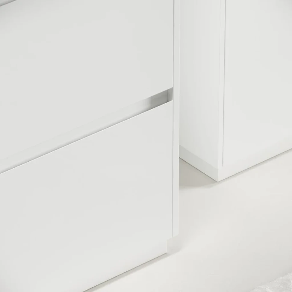 Тумба с раковиной Sancos Libra Floor 60 белый глянец, черная раковина CN7001MB