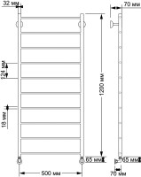 Полотенцесушитель водяной Secado Триада 1 125x55 см, бронза, лесенка, латунь