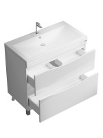 Мебель для ванной комнаты Grossman Виста 90 напольная, 2 ящика, белый глянец