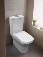 Унитаз-компакт напольный AZARIO Milagro AZ-8502 безободковый, с микролифтом, глянцевый белый