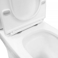 Унитаз-компакт напольный AZARIO Milagro AZ-8502 безободковый, с микролифтом, глянцевый белый