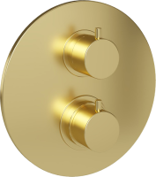 Термостатический смеситель встраиваемый Paini Cox 78PJ691TH С ВНУТРЕННЕЙ ЧАСТЬЮ для ванны с душем, матовое золото PVD