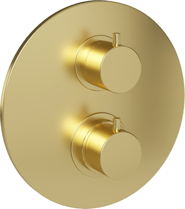 Термостатический смеситель встраиваемый Paini Cox 78PJ691TH С ВНУТРЕННЕЙ ЧАСТЬЮ для ванны с душем, матовое золото PVD