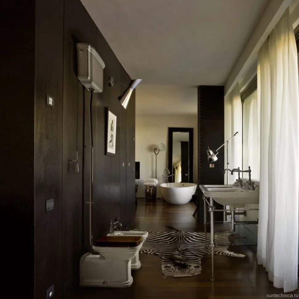 Унитаз Kerasan Waldorf с высоким бачком, хром