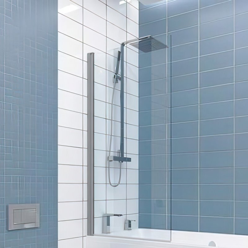 Шторка на ванну Kubele DE020 DE020P601-CLN-MT- 90х150 150х90, профиль матовый хром