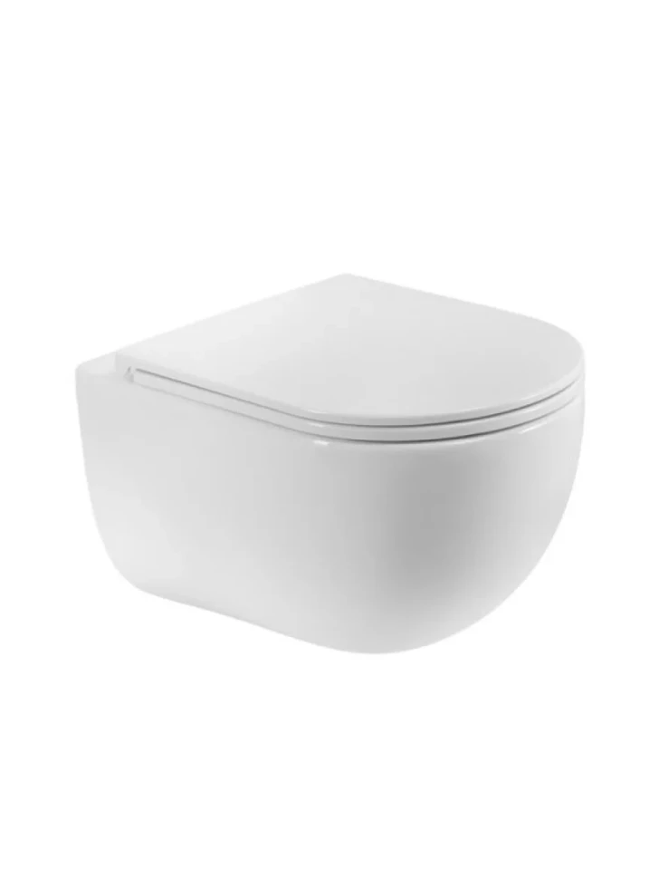 Унитаз подвесной BelBagno Etna BB008CH-TOR/SC безободковый, с микролифтом, глянцевый белый