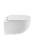 Унитаз подвесной BelBagno Etna BB008CH-TOR/SC безободковый, с микролифтом, глянцевый белый