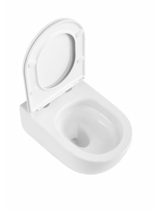 Унитаз подвесной BelBagno Etna BB008CH-TOR/SC безободковый, с микролифтом, глянцевый белый