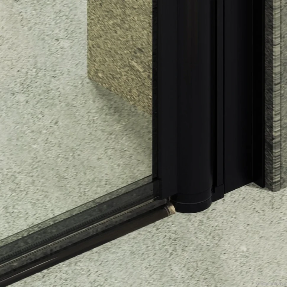 Душевая дверь в нишу Maybahglass MGD-425-6 120 см, профиль матовый черный, стекло прозрачное