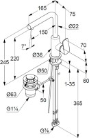 Смеситель для раковины Kludi Pure&Style 400250575 хром