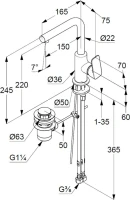 Смеситель для раковины Kludi Pure&Style 400250575 хром Смеситель для раковины Kludi Pure&Style 400250575 хром