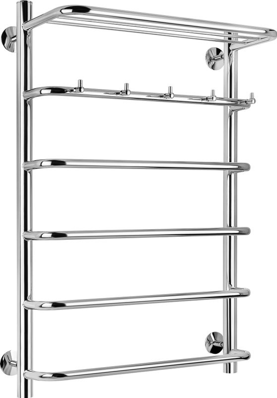 Полотенцесушитель электрический Secado Мерида 1 КСП 85x55 см, подключение справа, глянцевый хром, лесенка, с полкой