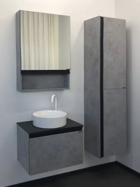 Мебель для ванной комнаты Comforty Эдинбург 60 подвесная, светлый бетон, с раковиной Comforty 9111