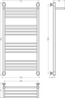 Полотенцесушитель водяной Сунержа Богема 1П + 100x50, шампань, с полкой
