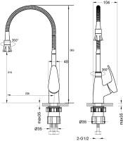 Смеситель для кухни Lemark Linara LM0413C с гибким изливом