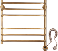Полотенцесушитель электрический Secado Мерида 3 65x55 см, подключение слева, бронза, лесенка, латунь