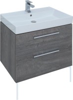 Тумба с раковиной Aquanet Nova 75 дуб рошелье, ручки хром, ножки белые