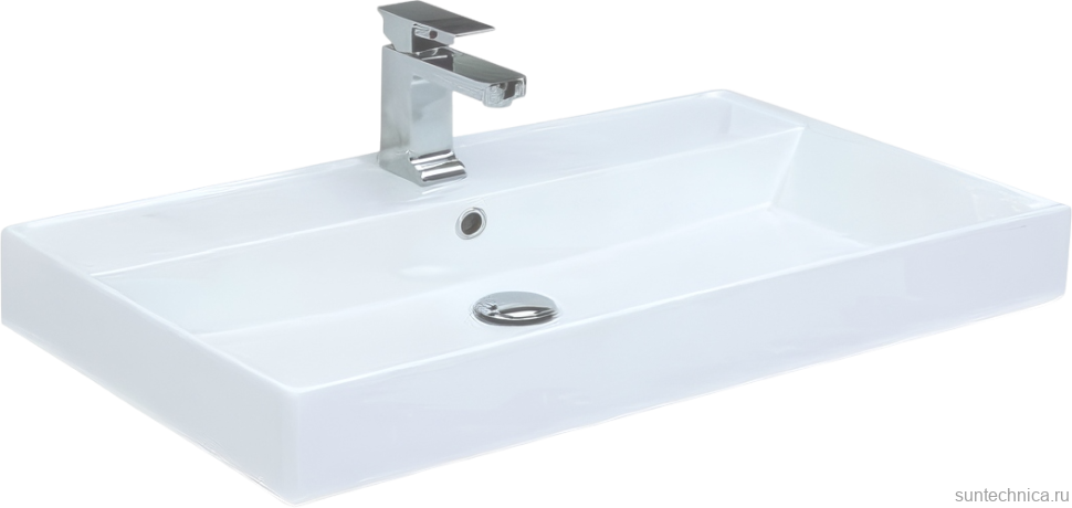 Тумба с раковиной Aquanet Nova 75 дуб рошелье, ручки хром, ножки белые