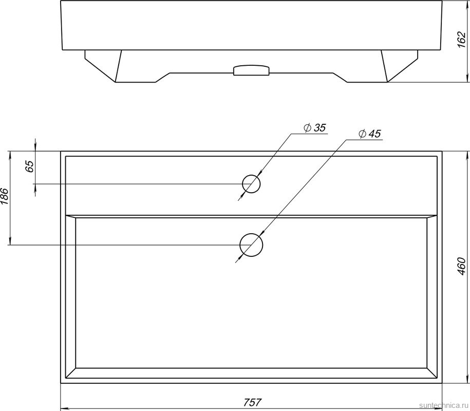 Тумба с раковиной Aquanet Nova 75 дуб рошелье, ручки хром, ножки белые
