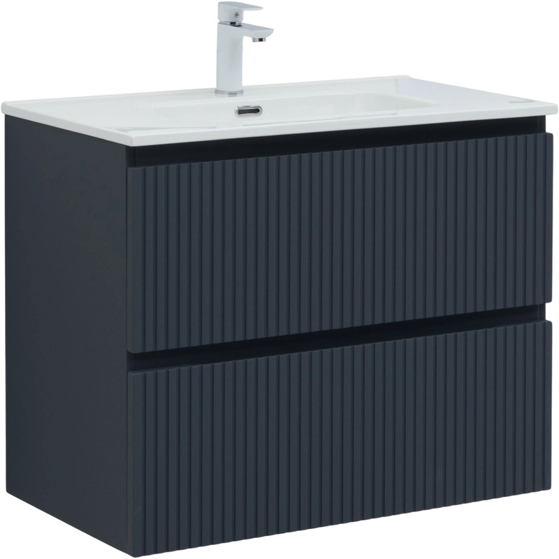 Тумба с раковиной Aquanet Джейн (Flat) 80 подвесная, маренго