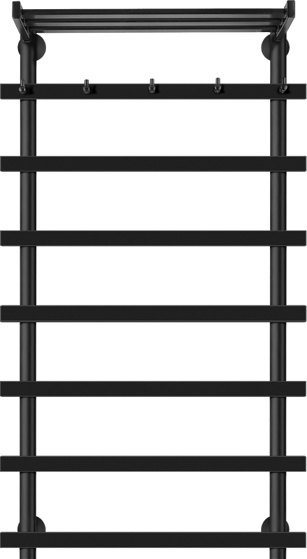 Полотенцесушитель водяной Secado Понтида 1 КСП 100x60 см, матовый черный, лесенка, с полкой