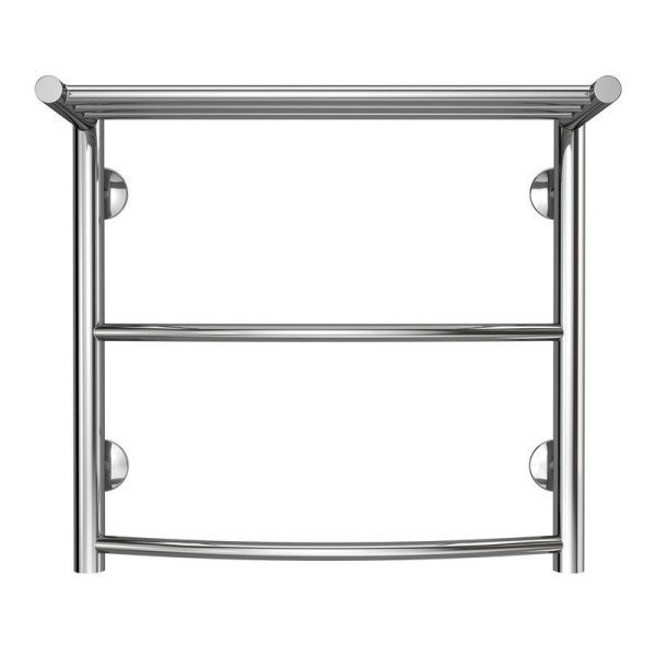 Полотенцесушитель Azario VERONA 500/500 c полкой водяной 2 пер. (1"-1/2" Полированный)