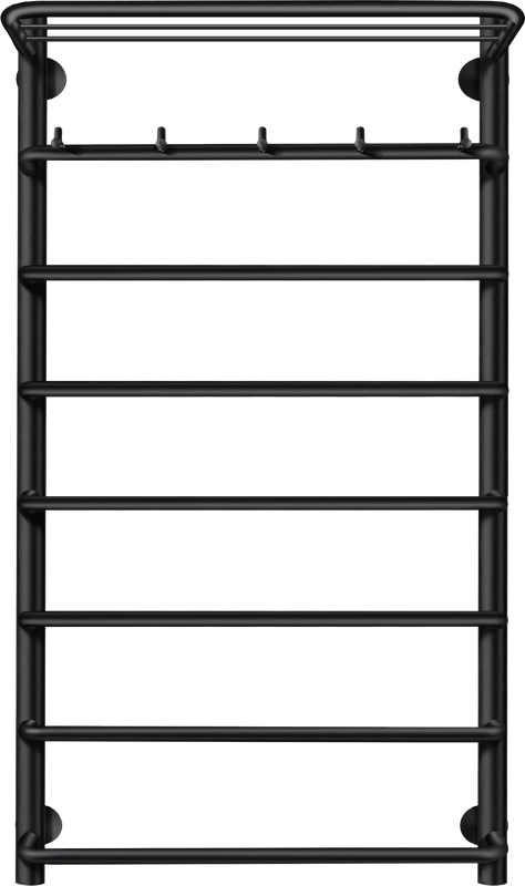 Полотенцесушитель электрический Secado Мерида 1 КСП 100x50 см, подключение слева, матовый черный, лесенка, с полкой