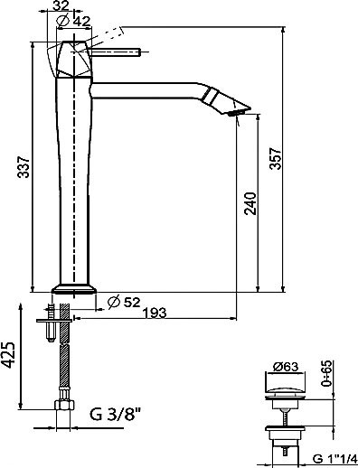 Смеситель для раковины Webert Opera moderna OE830402015 хром