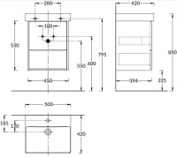 Тумба с раковиной KERAMA MARAZZI Pro 50 подвесная,с двумя ящиками, матовая белая