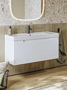 Тумба с раковиной Aqwella Vancouver 100 подвесная, белая