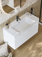 Тумба с раковиной Aqwella Vancouver 100 подвесная, белая