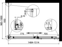 Душевой уголок BelBagno Acqua -AH-1-150/100-C-Cr профиль хром