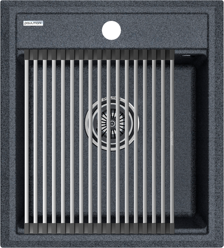 Мойка кухонная Paulmark Stepia + Step PM114651-DG+R375-BS графит