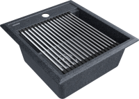 Мойка кухонная Paulmark Stepia + Step PM114651-DG+R375-BS графит