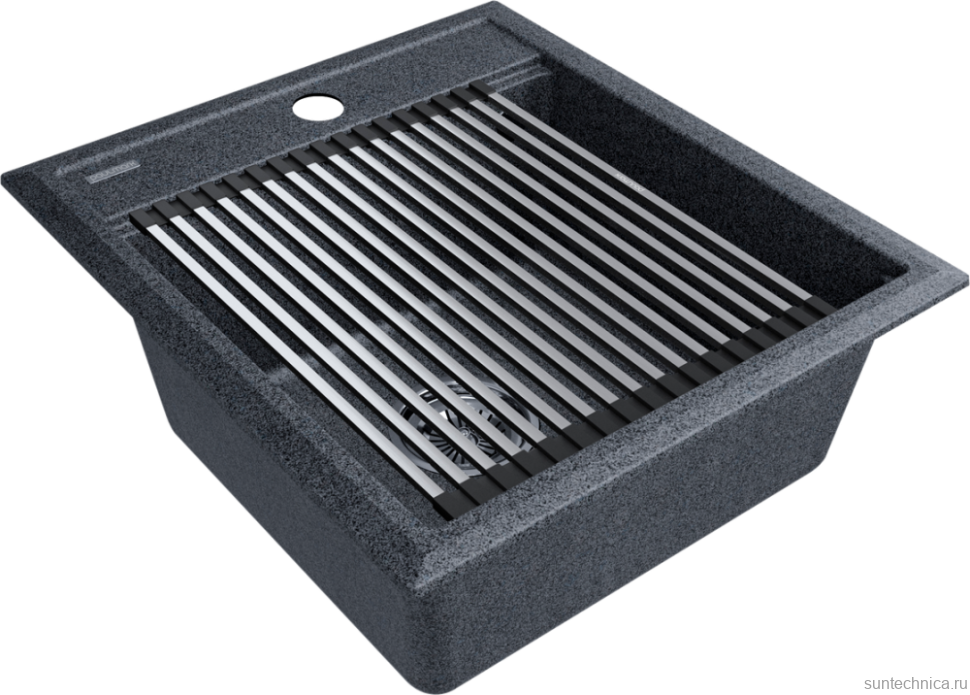 Мойка кухонная Paulmark Stepia + Step PM114651-DG+R375-BS графит
