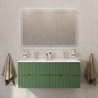 Мебель для ванной комнаты Cezares Duet 120 фисташковый софт, раковина Cezares CZR-8073-120-2 двойная