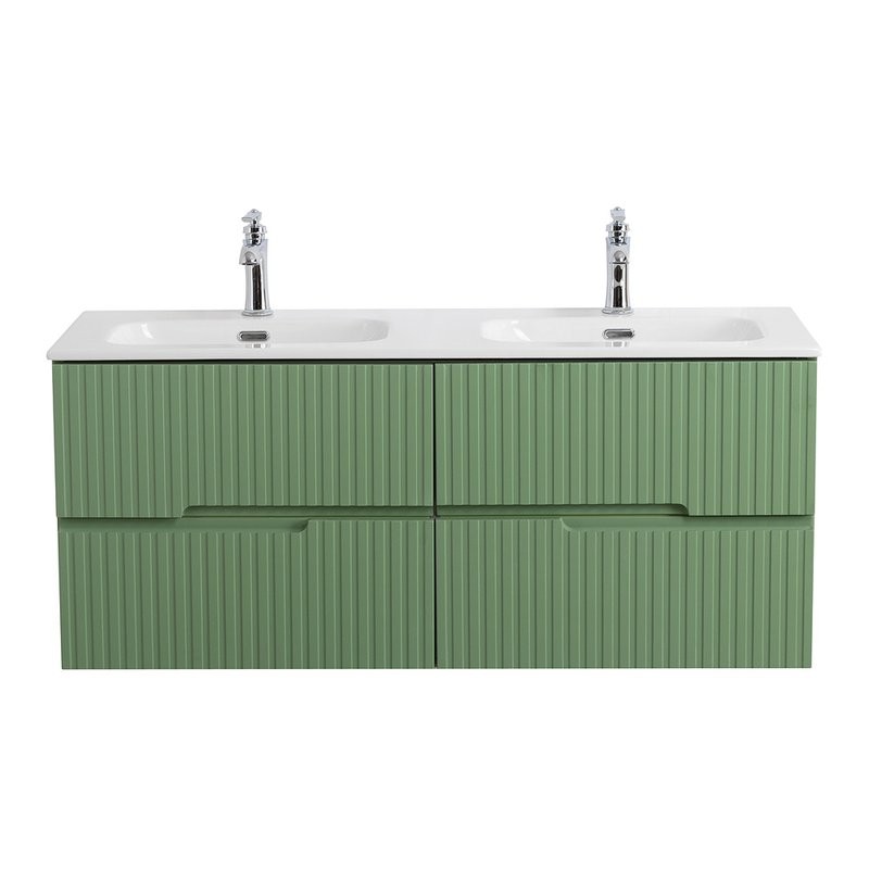 Мебель для ванной комнаты Cezares Duet 120 фисташковый софт, раковина Cezares CZR-8073-120-2 двойная