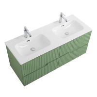 Мебель для ванной комнаты Cezares Duet 120 фисташковый софт, раковина Cezares CZR-8073-120-2 двойная