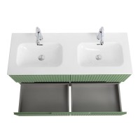 Мебель для ванной комнаты Cezares Duet 120 фисташковый софт, раковина Cezares CZR-8073-120-2 двойная