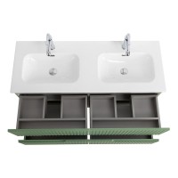 Мебель для ванной комнаты Cezares Duet 120 фисташковый софт, раковина Cezares CZR-8073-120-2 двойная