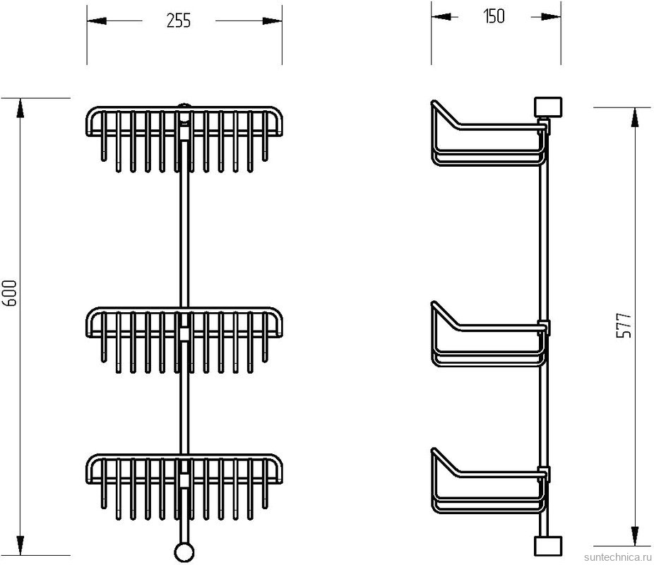 Полка Migliore Complementi 22028 бронза