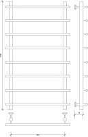 Полотенцесушитель водяной Secado Турин 1 100х50х60 100x60 см, бронза, лесенка, латунь